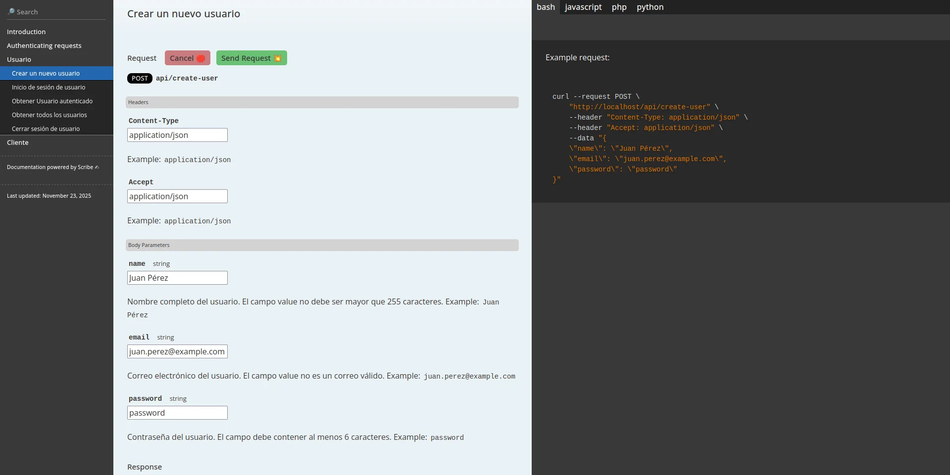 BACKEND API PARA UN CRUD CON PROGRAMACIÓN MODULAR